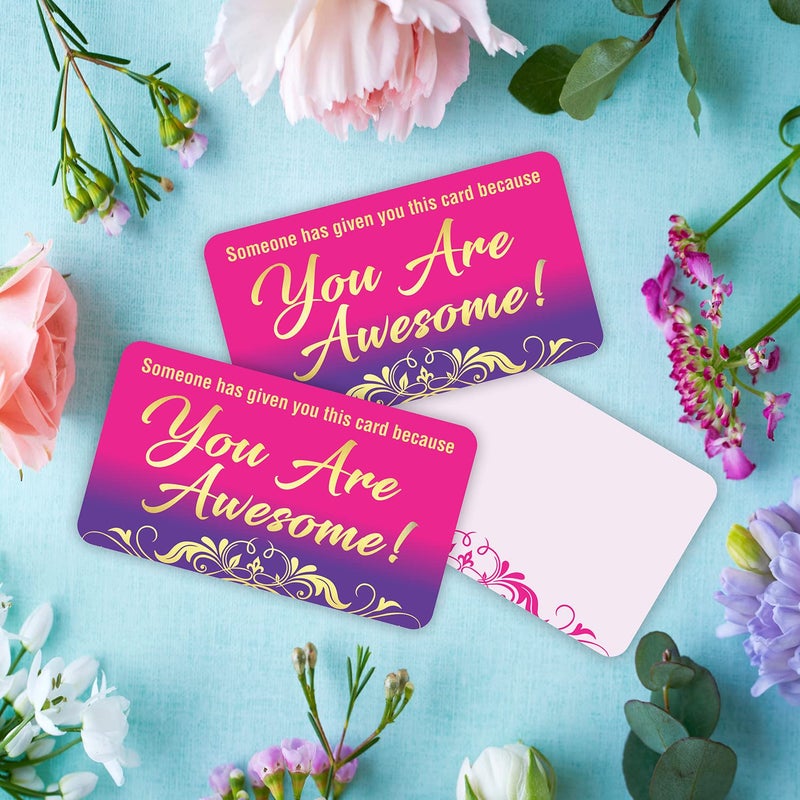 PARTH iMPEX You Are Awesome Cards Pack of 100 â€“ Gold Foil Appreciation Kindness Cards 3.5x2 Mini Motivational Recognition Notes for Teachers Students Employees Coworkers Staff Rewards Encouragement - Image 4